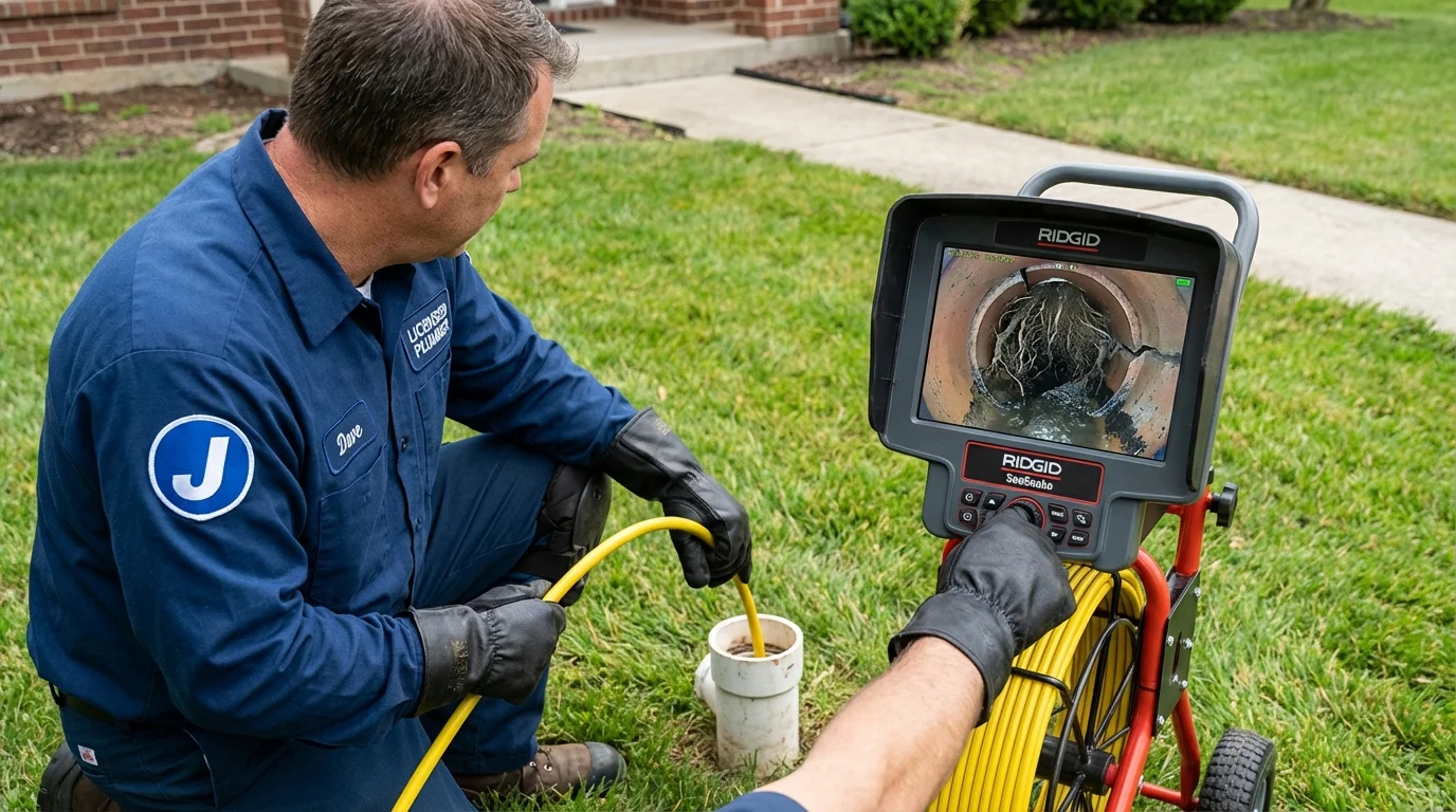 Sewer camera inspection being performed by Johns Plumbing LLC in Cameron